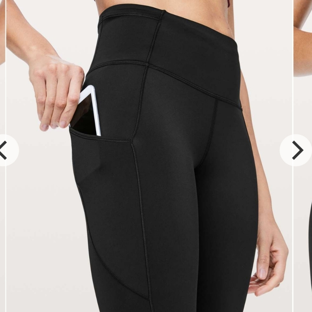 NWOT Lululemon Fast And Free 25in Black HR Leggings  Sz 18 - Picture 2 of 7